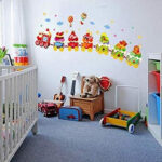 Ice Cream Train Cartoon Wall Sticker Home Decal Home Decoration Wallpaper Kids Roomsl size 50x70 ay769 - Image 3