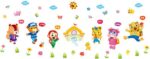 Animal Go to School Wall Stickers Removable Wall Decals Home Decor PVC Art Mural Baby Boys Girls Kids Bedroom Kitchen Decoration Wall Stickers Posters size 50x70 xls7157 - Image 2