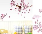 Asmi Collections PVC Wall Stickers Cute Monkey on a Tree Branch AY7020 - Image 2
