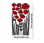 Tc976 Rote Mohnblumen-Blumen-Niederlassung Blumen Wandtattoo Aufkleber Abziehbilder Wohnkultur Stilvolle moderne Blumen Living Schlafzimmer Dekoration Küche - Image 4