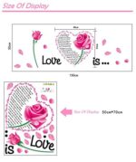 Oren Empower Pink Rose Plant Medium Size Wall Sticker (Wall Covering Area - 55 cm X 150 cm) - Image 5