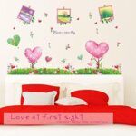 Cartoon Green Tree Grass Love Photo Frame Flower Wall Sticker Wall Decals Home Decoration Wallpaper size 50x70 xls7081 - Image 6