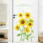 Sunflower Wall Stickers Butterfly Decals Removable Yellow Flower Butterflies Wallpaper Decor DIY Art Mural for Kids Room Bedroom Nursery Home Decoration - Image 4