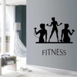 Fitness Wall Decals Sportwoman Sport Girl Home Art Decor Removable Health Inspirational Vinyl Sticker Art size 47x40