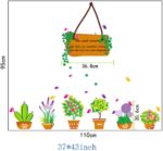 MJ7031 BEST OF BEST Flower Cactus Plant Potted Wall Sticker Home Decal Removable PVC Murals Wallpaper Girls Boys Kids Baby Nursery Bedroom Living Room Bathroom Kitchen Window - Image 8
