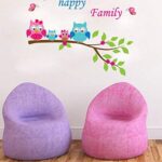 Home Decoration Kid's Room Decal Cartoon Cute Happy Owl Family Wall Sticker size 45x60 ay6013 - Image 6