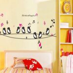 Good Life The Bird Will Sing for Us Birds Sing on A Line Music Wall Decor Decal Sticker Black wall sticker size 50x70 ay7019 - Image 2