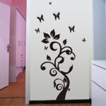 Black Leaves Flower Vine Butterflies Wall Decal Home Sticker ouse DecoratHion WallPaper Removable Living Dinning Room Bedroom Kitchen Art Picture Murals DIY Stick Girls Boys kids Nursery Baby Playroom Decoration - Image 3