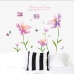 Wall Stickers Murals Photo Frame Flower Wall Stickers Large Pink Flowers Home Decor Bedroom Vinyl DIY Wall Decals Lovely Rooms Decoration - Image 2
