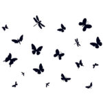Butterfly fly Print Wall Sticker Ay7076 - Image 2