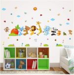 Xl8281 Animal Pull Radish Pattern Cartoon Wall Stickers Living Room Bedroom Bedside Kindergarten Classroom Children Room - Image 4