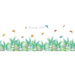 Wall Papers Green Leaves Baseboard Bathroom Kitchen Cupboard Decor Grass Plants Skirting Line Wall Stickers Decals size 50x70 sk7129 - Image 4