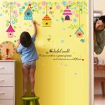 Flower bird nest living room bedroom interior decoration PVC material wall sticker mural size 50x70 sk7094 - Image 4