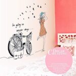 Cycling girl bedroom living room background character wall sticker MJ7008 - Image 5