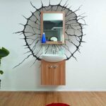 Plus Nao Wall Sticker Wall Decal Crack Crack Scary Fear Horror Concrete Fool Trick Art 3D - Image 2