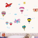 Hot air balloon, Airplanes Removable Wall Sticker size 45x60 ay622 - Image 3