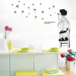 Xys8045 Creative Wall Stickers Removable Wall Decals Home Decor PVC Art Mural Baby Boys Girls Kids Bedroom Kitchen Room Decoration Wall Sticker (A Girl is Blowing Dandelion) - Image 4