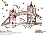 Pearl Metal Wall Sticker London Sketch AY-9137 - Image 3