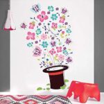 Children's vinyl wall decal: magic hat with flowers size 50x70 xh7213 - Image 4