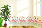 Decals Design 'Flowers Beautiful Daisy Waistline Skirting' Wall Sticker (PVC Vinyl, 60 cm x 90 cm), Multicolour - Image 2