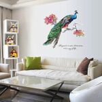Peafowl Tree branches Home Decor adesivo de parede Art Decals 3D DIY Wall paper decoration for Kids Rooms flowers Wall Stickers sk9153 - Image 5