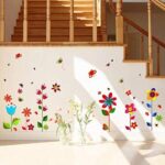 Colored Flowers Butterflies Premium Wall Stickers XY8040 - Image 2