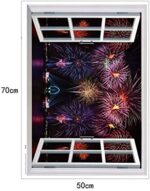 Creative 3D Aesthetic Romantic Fireworks Fake Window Living Room Bedroom Background Decoration can Remove Wall Stickers size 50x70 sk7019c - Image 5