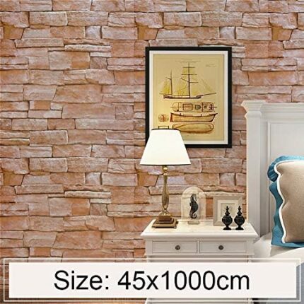 ecorative materials MMGZ Slate Creative 3D Stone Brick Decoration Wallpaper Stickers Bedroom Living Room Wall Waterproof Wallpaper Roll, Size: 45 x 1000cm