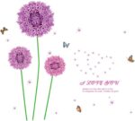 Purple Dandelion Colorful Butterflies Wall Decal Home Sticker Am 9022 - Image 4