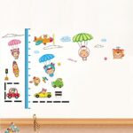 docooler Cartoon Cute Parachute Height Scale Measurement DIY Wall Wallpaper Stickers Art Decor Mural Kid's Child Room Decal size (70x50cm) xy8101 - Image 7