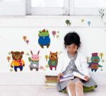 JAAMSO ROYALS DIY Carton Animal Friends Peel and Stick Self Adhesive Wall Sticker for Kids Room Bed Room Wall Decor  size 50x70 ay6043 - Image 2
