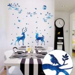 Wall Stickers & Murals Wall stickers-SK9181 Blue elk Silhouette Wall Stickers Nordic Style Bedroom Living Room Porch Removable Decorative Starlight Deer-Wall stickers-SK9181 - Image 3