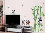 Ay9215 Oren Empower Playing Panda PVC Vinyl Large Wall Sticker for Kid's Room (Green, WxH-115 cm x 118 cm) - Image 3