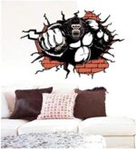 Gorilla Break Up The Wall 3D Wall Sticker Home Decor Kids Bedrooms Animal Funny Wall Decal - Image 2