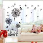 DF5125 Cute Cat Wall Stickers Dandelion Deer Stickers Home Improvement Furnishings Living Room Bedroom Stickers Wallpaper Bedroom Black Dandelion E2—6—Df5125 - Image 2