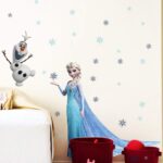 NC1366 Frozen Elsa and Olaf 3D Wall Sticker Home Decor for Kids Bedroom Wallpaper - Image 2