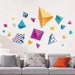 Wall Stickers Home Wall Decoration Decorative Wall Painting Diamond - Shaped Three-Dimensional Color Triangular Pattern-040qz xh9302 - Image 2