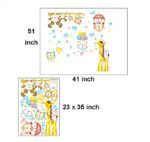Happy Day Animals Baby Safari Hanging Bears and Monkeys Wall Decals Blue Coulds Heart Ballon Removable Toddlers Room  size 60x90 ay9182 - Image 3