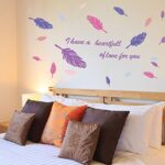 Angel Feather Decorative Wall Sticker Romantic Quotes Eternal Love Wallpaper Living Room Home Decor - Image 2
