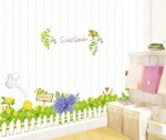 Ay7222 Sweet Garden Green Grass Flowers Wall Decal Home Sticker Paper Removable Living Dinning Room Bedroom Kitchen Art Picture Murals DIY Stick Girls Boys kids Nursery Baby Playroom Decoration - Image 3