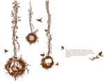 BEST OF BEST Bird Nest Tree Vine Wall Stickers size 50x70 ay7026b - Image 4