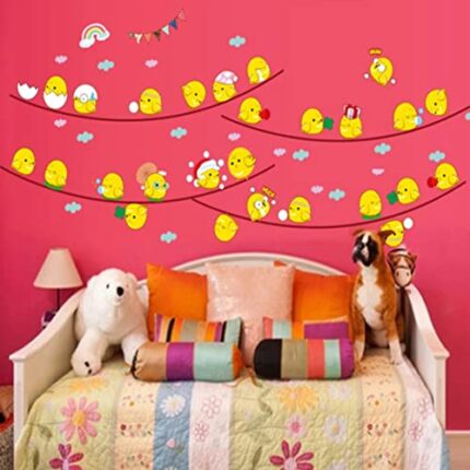 Ay6060 3D wallpaper cartoon cute eggs expression chick girl room decoration wall sticker