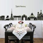 Diy Wall Stickers Landscape Building Living Room Wall Decals Wallpaper size abq9625
