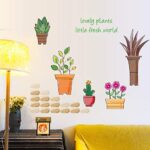 Potted Plants Wall Sticker Cupboard Glass Window Wall Stickers Sk7017 - Image 5