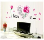 Oren Empower Pink Rose Plant Medium Size Wall Sticker (Wall Covering Area - 55 cm X 150 cm) - Image 4