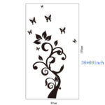Black Leaves Flower Vine Butterflies Wall Decal Home Sticker ouse DecoratHion WallPaper Removable Living Dinning Room Bedroom Kitchen Art Picture Murals DIY Stick Girls Boys kids Nursery Baby Playroom Decoration - Image 5