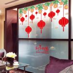 Christmas wall sticker mural SK9250 Lantern Year's Day Window Glass Sticker Door Sticker - Image 3
