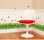 Suuncari new generation removable fencing skirting boards butterfly Buttercup baseboard bedroom wall sticker SK7033 - Image 2