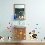 Happy Dogs and Flowers Leaves Wall Decal Home Sticker Ay7036 - Image 3