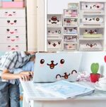 Cartoon Cute Smiley Face Expression Wall Sticker Mural PVC Removable Laptop Refrigerator Decals Waterproof